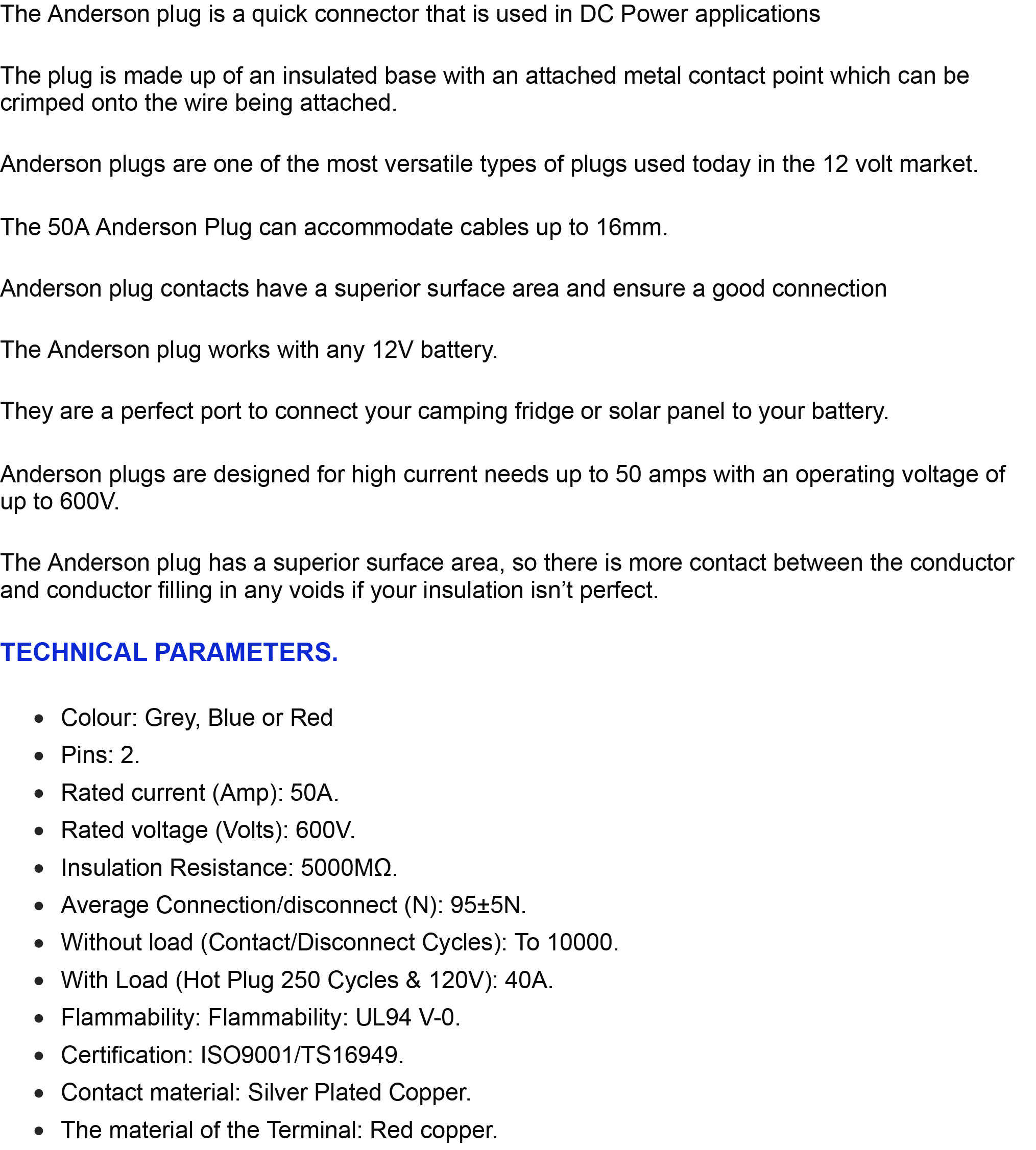 Anderson Brad Harrison Plug 50Amp